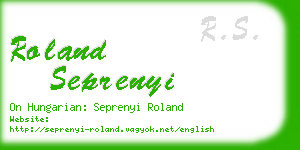 roland seprenyi business card